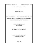 Giải pháp nâng cao chất lượng dịch vụ của hợp tác xã dịch vụ nông nghiệp trên địa bàn huyện hoằng hóa, tỉnh thanh hóa 