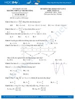 Đề KSCL môn Toán 12 năm học 2019 - 2020 Trường THPT Lý Thánh Tông có đáp án lần 2