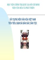 Bài giảng Xây dựng nền văn hóa Việt Nam tiên tiến, đậm đà bản sắc dân tộc