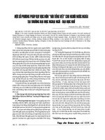 Một số phương pháp dạy học môn Nói tiếng Việt cho người nước ngoài tại trường Đại học Ngoại ngữ - Đại học Huế