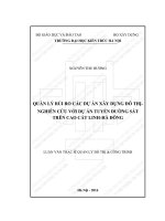 Tóm tắt Luận văn Thạc sĩ Quản lý đô thị và công trình: Quản lý rủi ro các dự án xây dựng đô thị - nghiên cứu cho dự án tuyến đường sắt trên cao Cát Linh - Hà Đông