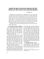 Những tín hiệu của văn học hiện đại thế giới trong các tiểu thuyết của Chị em nhà bronte