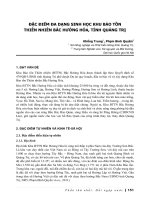 ĐẶC ĐIỂM ĐA DẠNG SINH HỌC KHU BẢO TỒN THIÊN NHIÊN BẮC HƯỚNG HÓA, TỈNH QUẢNG TRỊ