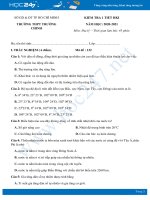 Đề kiểm tra 1 tiết HK1 môn Địa lí 12 năm 2020 - Trường THPT Trường Chinh có đáp án