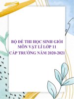 Bộ đề thi học sinh giỏi môn Vật lí lớp 11 cấp trường năm 2020-2021