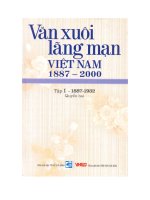 Khám phá Văn xuôi lãng mạn Việt Nam 1887-2000 (Tập I - 1887-1932: Quyển 2): Phần 1