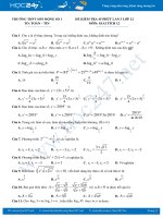 Đề kiểm tra 1 tiết Chương 2 Giải tích 12 năm học 2019 - 2020 có đáp án Trường THPT Sơn Động số 1
