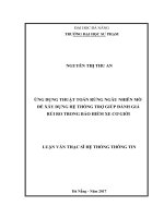 Ứng dụng thuật toán rừng ngẫu nhiên mờ để xây dựng hệ thống trợ giúp đánh giá rủi ro trong bảo hiểm xe cơ giới   
