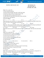 Đề thi HK2 năm 2020 môn Hóa học 12 có đáp án Trường THPT Hà Huy Tập