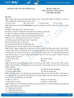 Bộ 4 đề KSCL HK2 năm 2020 môn GDCD lớp 12 Trường THPT Nguyễn Trường Tộ