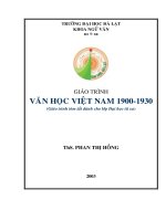 Giáo trình Văn học Việt Nam 1900-1930 (Giáo trình tóm tắt dành cho lớp Đại học từ xa): Phần 1
