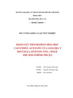 Luận văn tốt nghiệp khảo sát thành phần hóa học cao ethyl acetate của loài địa y roccella sinensis (nyl ) hale thu hái 