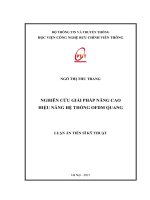 luận án tiến sĩ nghiên cứu giải pháp nâng cao hiệu năng hệ thống ofdm quang 