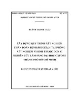 Xây dựng quy trình xét nghiệm chẩn đoán bệnh brucella tại phõng xét nghiệm vi sinh thuộc đơn vị nghiên cứu lâm sàng đại học oxford thành phố hồ chí minh 