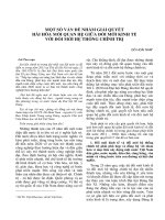 Một số vấn đề nhằm giải quyết hài hòa mối quan hệ giữa đổi mới kinh tế với đổi mới hệ thống chính trị