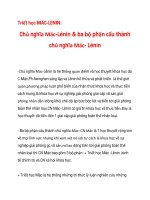 Triết học MÁC-LENIN:Chủ nghĩa Mác-Lênin & ba bộ phận cấu thành chủ nghĩa Mác-Lenin