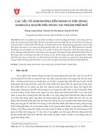 Các yếu tố ảnh hưởng đến hành vi tiêu dùng xanh của người tiêu dùng tại thành phố Huế