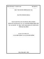Luận văn Thạc sĩ Luật hiến pháp và luật hành chính: Bảo vệ quyền con người qua hoạt động kiểm sát giải quyết các vụ án hành chính theo thủ tục sơ thẩm - Từ thực tiễn tại Viện kiểm...
