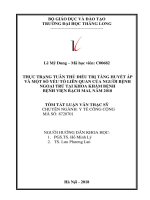 Tóm tắt luận văn Thạc sĩ Y tế công cộng: Thực trạng tuân thủ điều trị tăng huyết áp và một số yếu tố liên quan của người bệnh ngoại trú tại khoa khám bệnh Bệnh viện Bạch Mai, năm