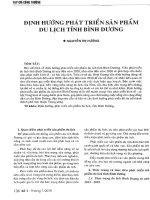 Định hướng phát triển sản phẩm du lịch tỉnh Bình Dương