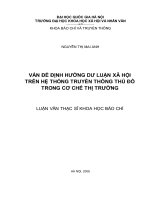Vấn đề định hướng dư luận xã hội trên hệ thống truyền thông thủ đô trong cơ chế thị trường