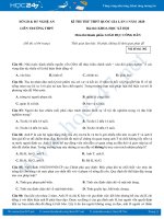 Đề thi thử THPT QG môn GDCD năm 2020 có đáp án Sở GD & ĐT Nghệ An