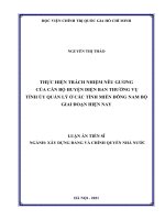 Luận án Tiến sĩ Xây dựng đảng và chính quyền nhà nước: Thực hiện trách nhiệm nêu gương của cán bộ huyện diện ban thường vụ tỉnh ủy quản lý ở các tỉnh miền Đông Nam bộ giai đoạn