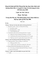 Đảng bộ thành phố Hải Phòng lãnh đạo thực hiện chính sách thương binh, liệt sỹ và người có công với cách mạng từ năm 1995 đến năm 2005