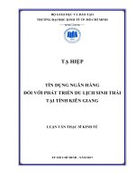 Tài liệu luận văn Tín Dụng Ngân Hàng Đối Với Phát Triển Du Lịch Sinh Thái