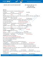 Bộ 5 đề thi thử THPT QG môn Hóa học lần 1 năm 2019-2020 Trường THPT Nguyễn Thượng Hiền