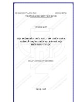 Tóm tắt Luận văn Thạc sĩ Kiến trúc: Đặc điểm kiến trúc nhà thờ Thiên Chúa Giáo xây dựng trên địa bàn Hà Nội thời Pháp thuộc