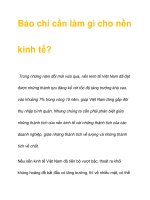 Báo chí cần làm gì cho nền kinh tế?