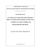 Luận văn Thạc sĩ Kinh tế: Các nhân tố ảnh hưởng đến tính hữu hiệu của kiểm toán nội bộ tại Việt Nam - Nghiên cứu thực nghiệm tại thành phố Hồ Chí Minh