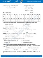 Đề thi HK1 môn Tin học 12 năm 2019-2020 Trường THPT Phan Bội Châu