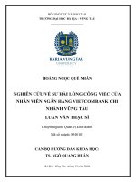 Luận văn Thạc sĩ Kinh tế: Nghiên cứu sự hài lòng trong công việc của Nhân viên Vietcombank Chi nhánh Vũng Tàu