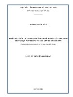 Khác biệt giới trong định hướng nghề nghiệp của học sinh trung học phổ thông và các yếu tố ảnh hưởng” (nghiên cứu trường hợp thị xã từ sơn, bắc ninh) 