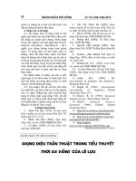 Giọng điệu trần thuật trong tiểu thuyết Thời xa vắng của Lê Hựu