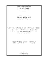 Vai trò của Đoàn thanh niên cộng sản Hồ Chí Minh tỉnh Thái Nguyên trong tuyên truyền về biến đổi khí hậu