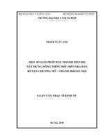 Một số giải pháp đẩy nhanh tiến độ xây dựng nông thôn mới trên địa bàn huyện chương mỹ   thành phố hà nội 