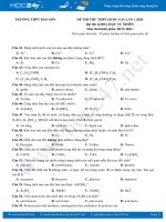 Đề thi thử THPT QG lần 1 môn Hóa học năm 2020 Trường THPT Bảo Sơn