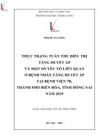 Tóm tắt luận văn Thạc sĩ Y tế công cộng: Thực trạng tuân thủ điều trị tăng huyết áp và một số yếu tố liên quan ở bệnh nhân tăng huyết áp tại Bệnh viện 7B, thành phố Biên Hòa, tỉnh