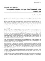 Duy trì tiếng Việt và văn hóa Việt: Phương pháp giúp học sinh học tiếng Việt như là ngôn ngữ thứ hai - Nguyễn văn Bon