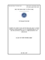 Luận án tiến sĩ nghiên cứu chiết tách, chuyên hóa hóa học và thăm dò hoạt tính sinh học của các triterpenoid 