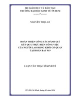 Luận văn Thạc sĩ Kinh tế: Hoàn thiện công tác đánh giá kết quả thực hiện công việc của người lao động khối cơ quan tại Đoàn bay 919