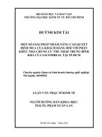 Luận văn Thạc sĩ Kinh tế: Một số giải pháp nhằm nâng cao quyết định mua của khách hàng đối với phân khúc nhà chung cư thu nhập trung bình khá của Sacomreal tại Tp.HCM
