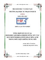 Luận văn tốt nghiệp tổng hợp dẫn xuất 1,8 dioxodecahydroacridine dùng xúc tác rắn montmorillonite hoạt hóa acid 