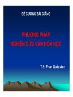 Đề cương bài giảng Phương pháp nghiên cứu Văn hóa học
