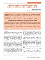 Đề xuất hoàn thiện chế độ báo cáo thống kê về khoa học và công nghệ