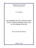 Tài liệu luận văn Quan Hệ Hợp Tác Giữa Tỉnh Hủa Phăn (Lào) Và Tỉnh Thanh Hóa