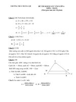 Đề tuyển sinh vào lớp 6 môn Toán năm 2020-2021 - Trường THCS Thắng Lợi